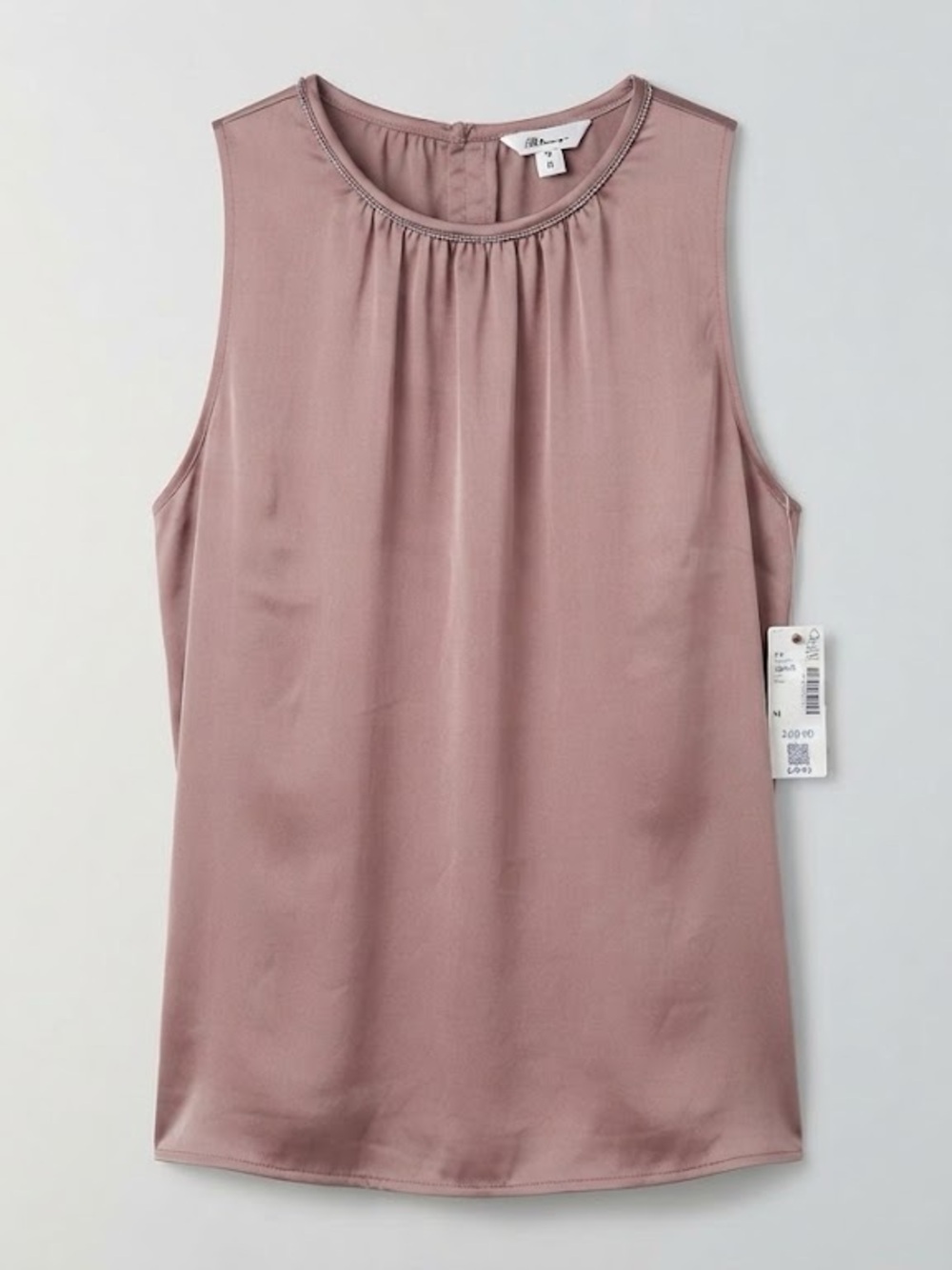 NWT Reitmans Mauve Satin-Finish Sleeveless Blouse